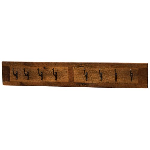 Barnwood Wall Coat Rack - 48-inch with 8 Pegs