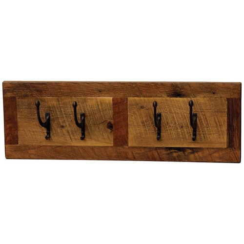 Barnwood Wall Coat Rack - 24-inch with 4 Pegs