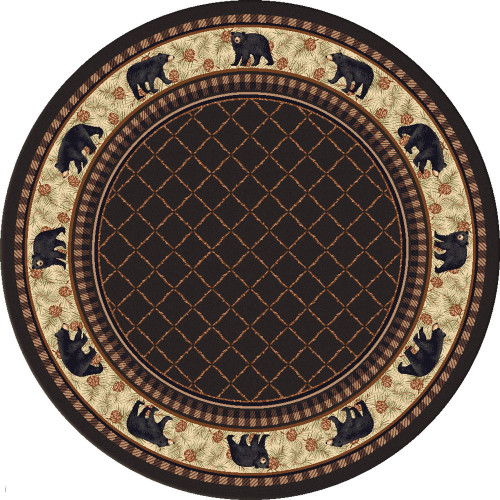 Bear Retreat Brown Rug - 8 Ft. Round
