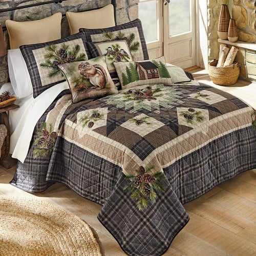 Pinecone Star Quilt Bed Set - Queen
