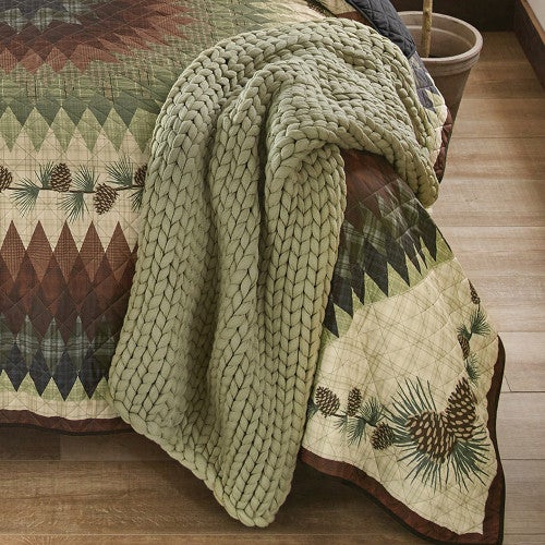 Sage Chunky Knit Throw