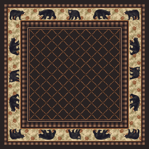 Bear Retreat Brown Rug - 8 Ft. Square