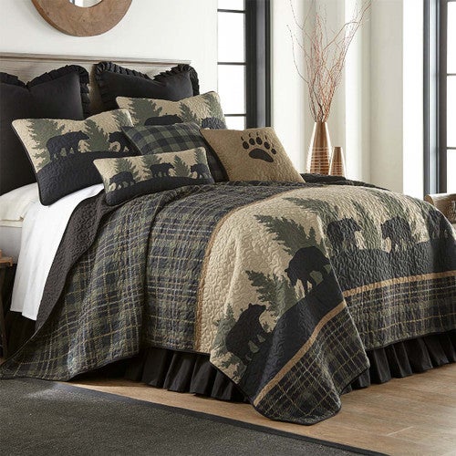 Timberland Plaid Bear Quilt Bed Set - Cal King