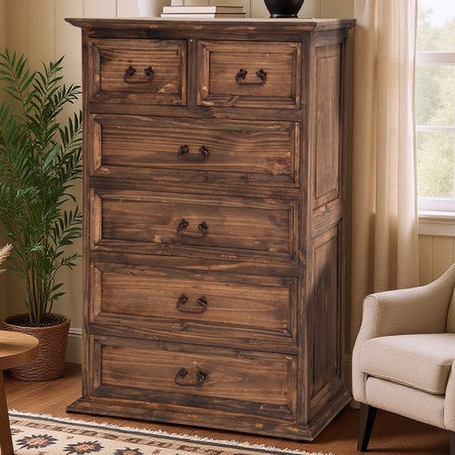 Twisted Top Chest of Drawers - 6 Drawers