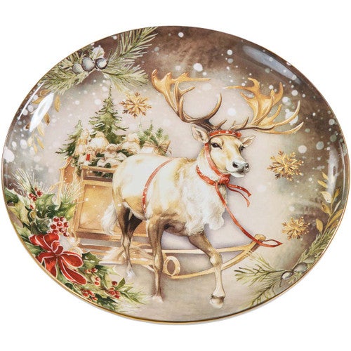Snowy Sleigh Dessert Plates - Set of 4