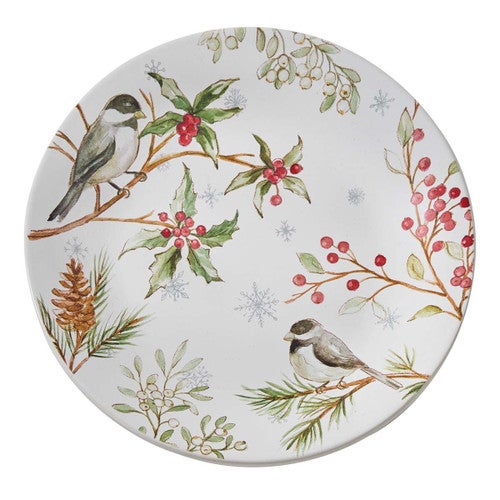Frosty Chickadee Salad Plates - Set of 4