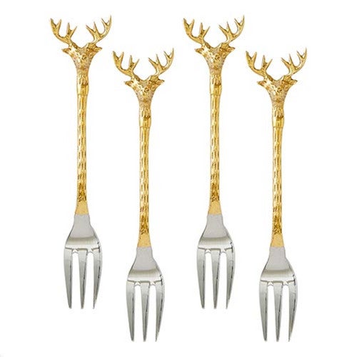 Gilded Antler Charm Charcutier Cutlery