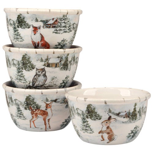 December Woodland Ice Cream Bowls-Set of 4