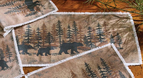 Whispering Pines Bear Table Runner - 36 Inch