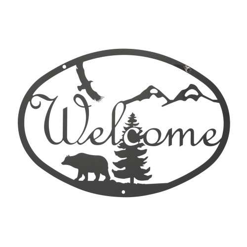 Bear Script Welcome Sign