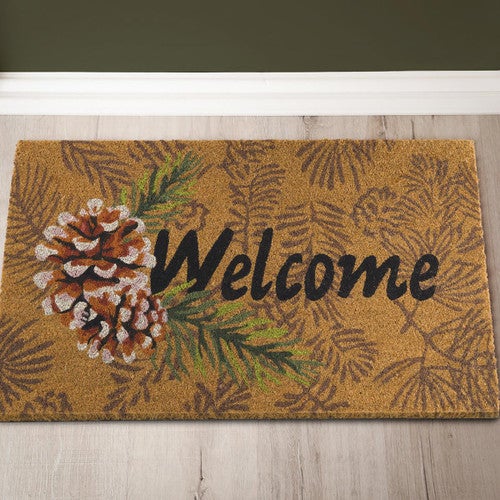 Pinecone Welcome Coir Doormat