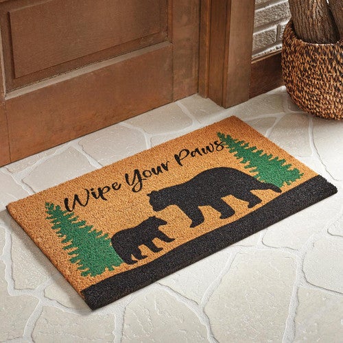 Wipe Your Paws Bear Coir Doormat