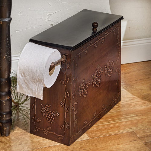Pinecone Metal Toilet Tissue Storage Container
