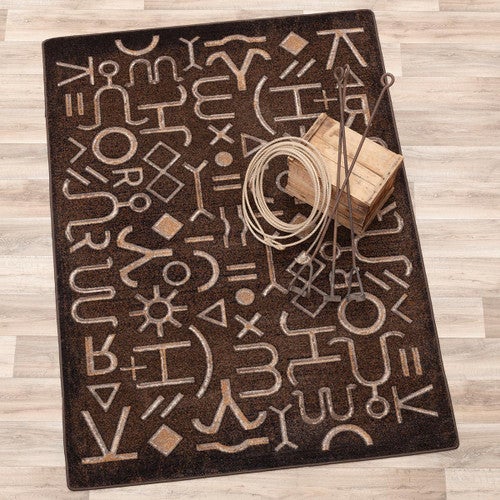 Cattle Ranch Brands Rug - 2 x 8