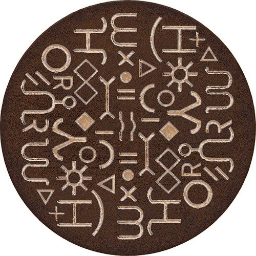 Cattle Ranch Brands Rug - 8 Ft. Round