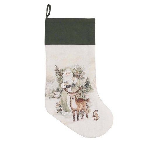 Snowy Santa Forest Stocking