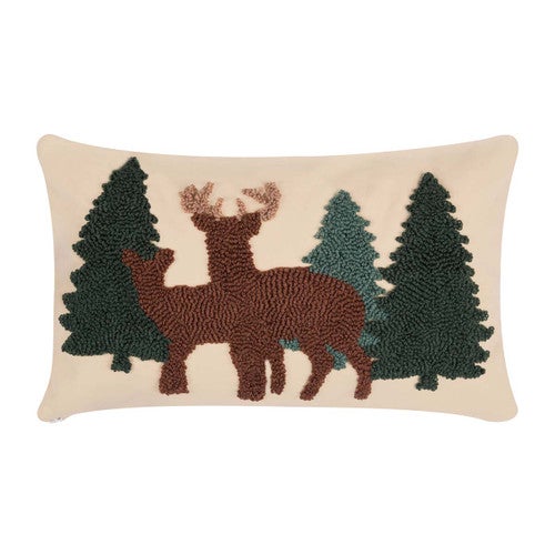 Woodland Elegance Hooked Pillow