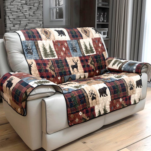 Lodge Patches Loveseat Cover