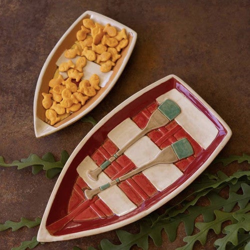 Bimini Ceramic Boat Serving Trays - Set of 2