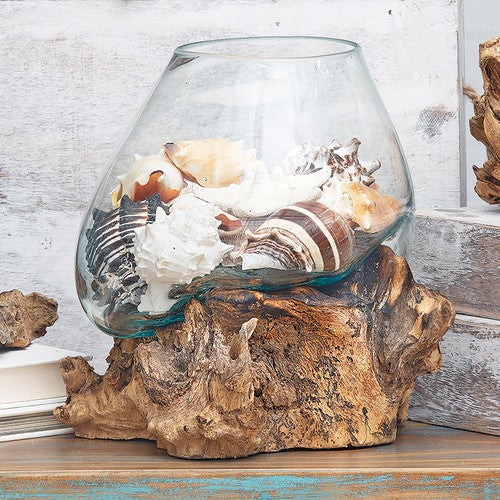 Organic Blown Glass & Root Bowl - Medium