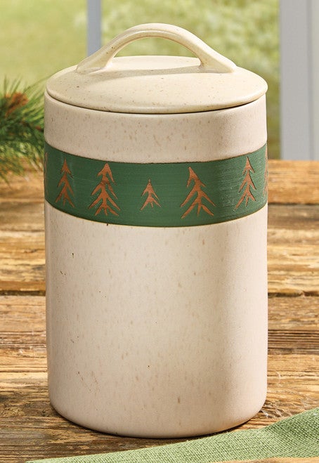 Northwoods Spring Stoneware Canister - Small
