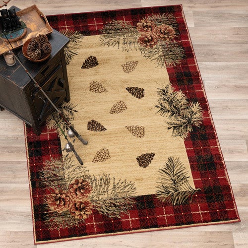 Pinecone Haven Crimson Rug - 2 x 3