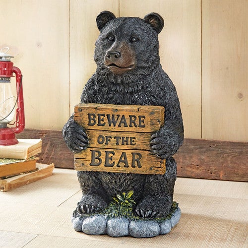 Beware of the Black Bear Sculpture