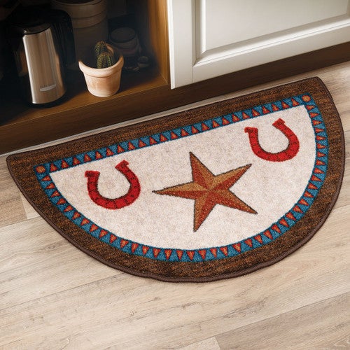 Horseshoe & Star Wedge/Half Round Rug