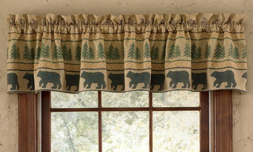 Bear Tracks Lined Valance