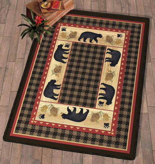 Bear Tracks Lodge Rug - 3 x 4