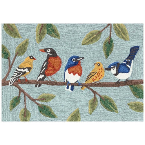 Perch Party Blue Floor Mat - 2 x 3