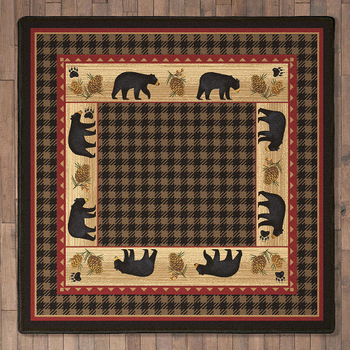 Bear Tracks Lodge Rug - 8 Ft. Square