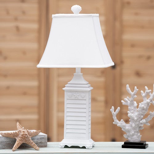 White Shell Shutter Table Lamp - OVERSTOCK