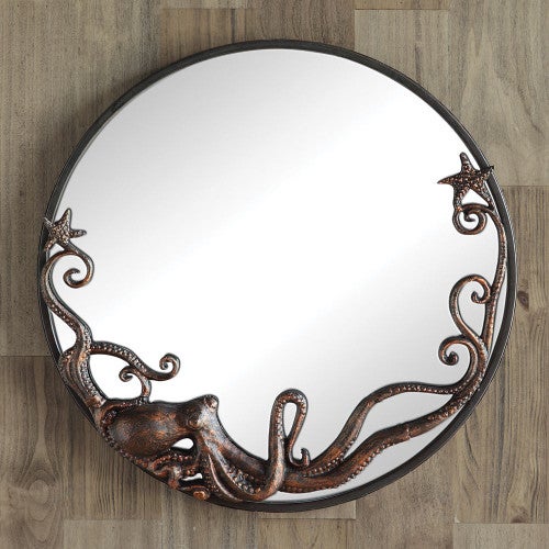 Sprawling Octopus Round Mirror - OVERSTOCK