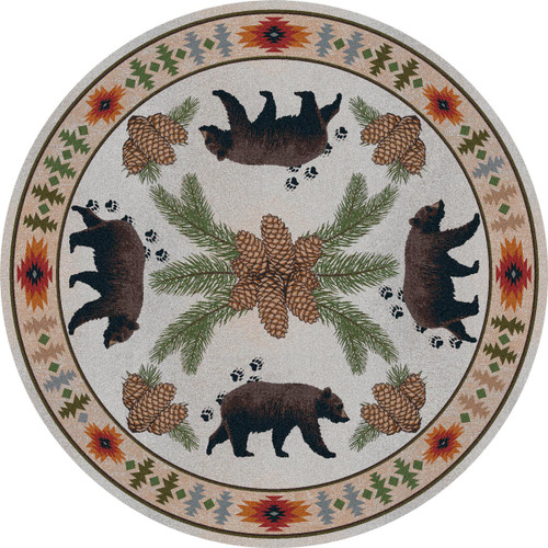 Bear Tracks Rug - 8 Ft. Round