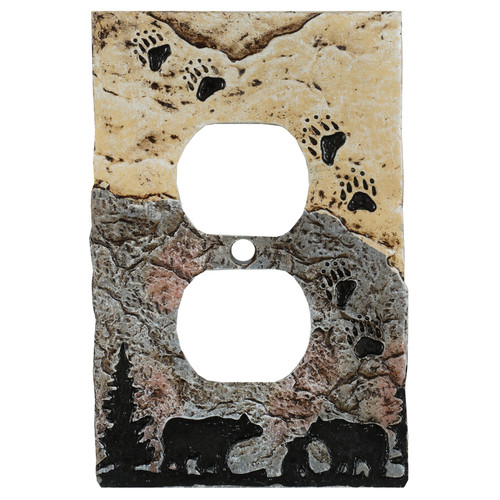Bear Tracks Stone Outlet Cover