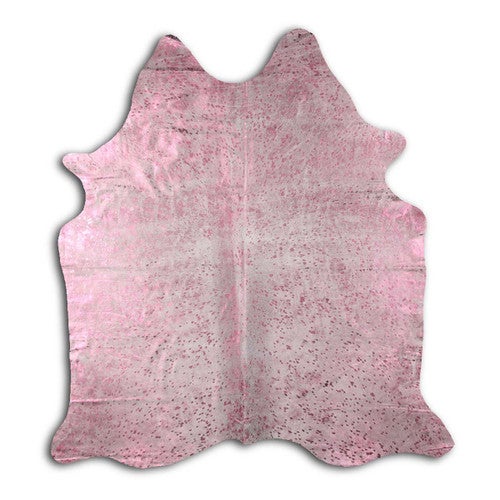 Pink Specked White Cowhide - Medium - OVERSTOCK