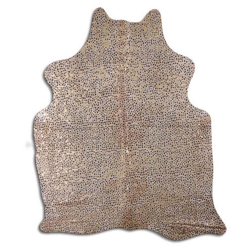 Gold Cheetah Printed Cowhide Rug - Medium - OVERSTOCK
