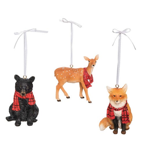 Festive Forest Friends Ornaments - Set of 3