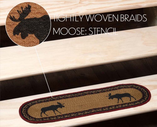 Stenciled Moose on the Loose Stair Tread