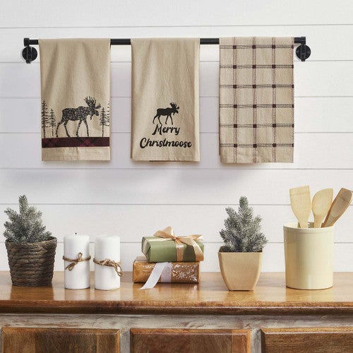 Very Merry Moose Tea Towels - Set of 3