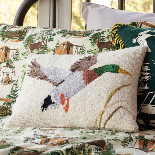 Heirloom Mallard Hooked Pillow