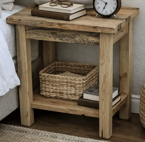 Denton Live Edge End Table with Shelf