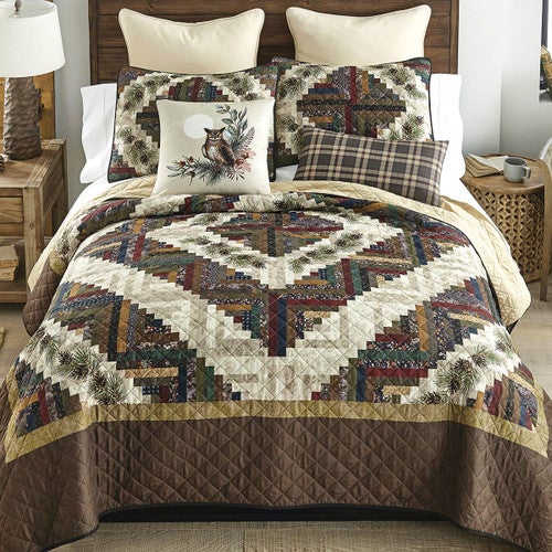 Serenity Pinecones Quilt Bed Set - Twin
