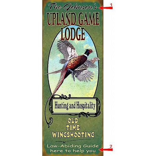 Pheasant Game Lodge Sign - 17 x 44