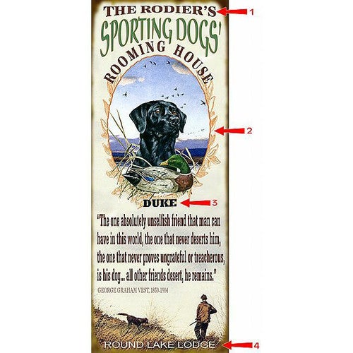 Sporting Dogs House Sign - 14 x 36