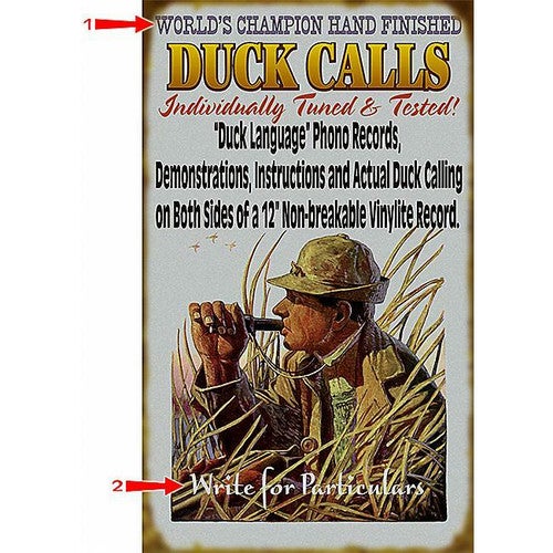 Duck Calls Sign - 23 x 39