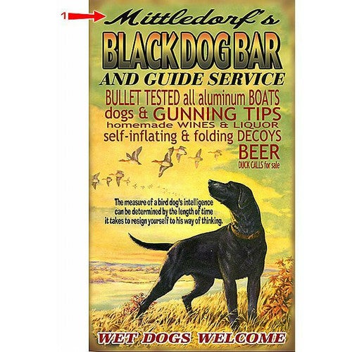 Black Dog Bar Sign - 14 x 24
