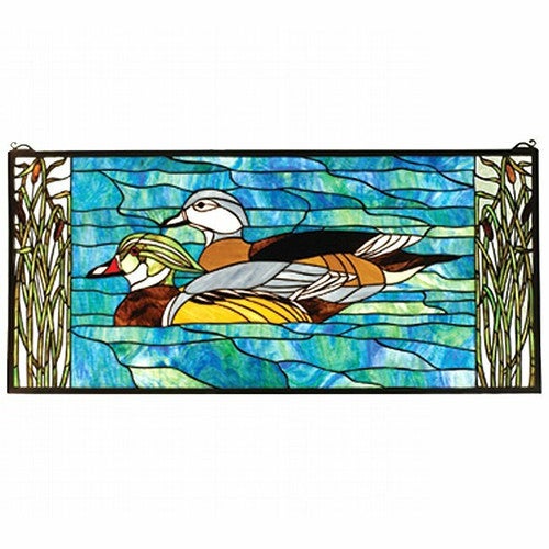 Wood Ducks Stained Glass Window