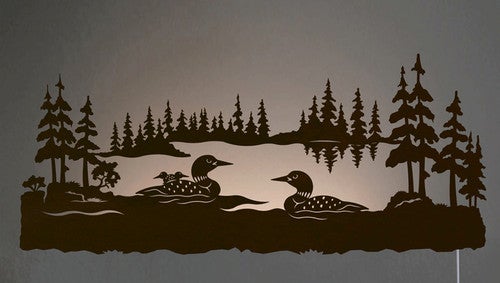 Loon Family Back Lit Wall Art